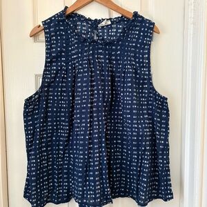 a.n.a Navy Patterned Sleeveless Blouse